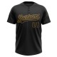 Custom Black Black-Old Gold Two-Button Unisex Jersey