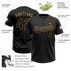 Custom Black Black-Old Gold Two-Button Unisex Jersey