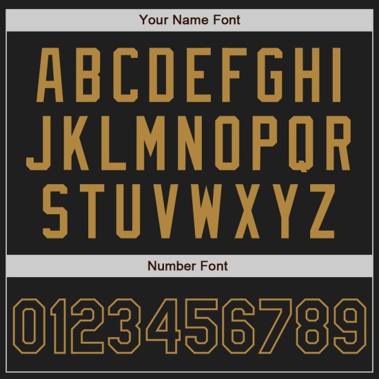 Custom Black Black-Old Gold Two-Button Unisex Jersey