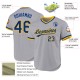 Custom Gray Royal-Gold Authentic Throwback rugby Jersey